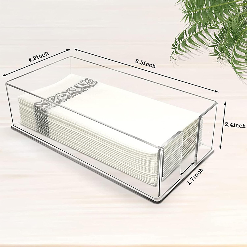 Modern Acrylic Tray Clear Disposable Paper Towel Holder with Guest Towel Napkin Rectangle Kitchen Towel Storage Box