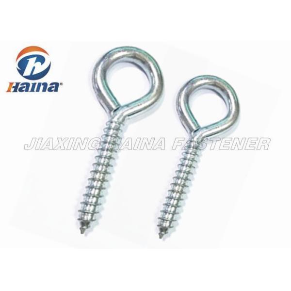Carbon Steel 4.8 Grade Zinc Plated Heavy Duty Screw Eyes With Welded Eye Wood Thread
