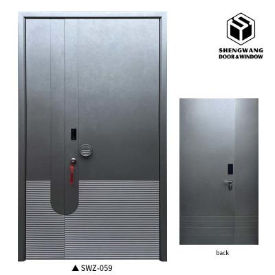 Watertight Handles Locks Aluminum Entrance Door Hotel Aluminum Front Doors For Homes