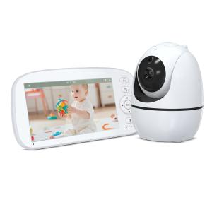 Moniteur pour bébé HD 5 pouces avec panoramique/inclinaison/zoom à 360° et port