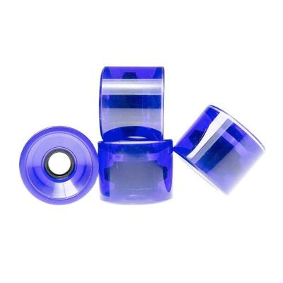 Blue Transparent PU Skateboard Wheels 75mm Longboard Wheels Antiwear  OEM