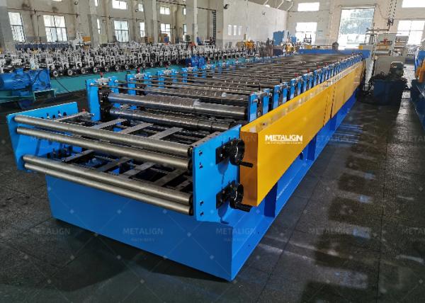 Chain Driven Roll Former With Protective Cover Producing Double Layer Roof Panels