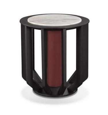 Itlay Minimalist design furniture made fron China factory by Oak wood in Red PU painting with Stone Cocktail table