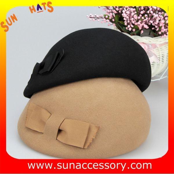 Hot sale Fashion 100% Australia wool felt ladies beret hats ,Red beret  hats with adjustable band