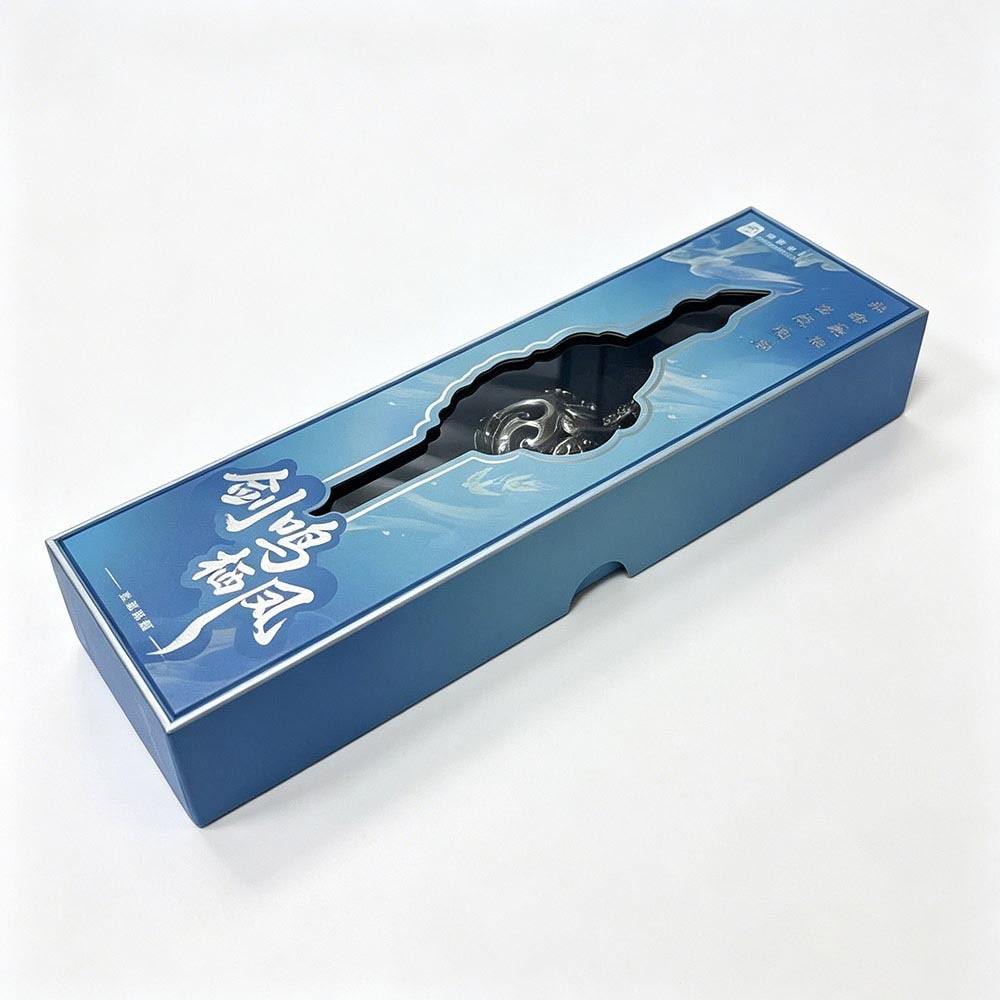 Long Custom Window Boxes Rigid Lid and Base Structure Cosmetic Packaging