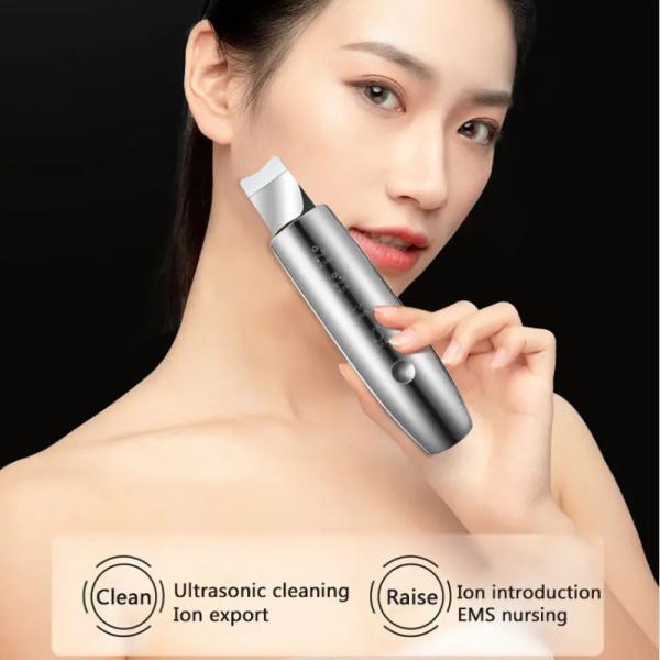 Portable Ultrasonic Skin Scrubber Pore Cleanser Blackhead Remover Facial Exfoliator
