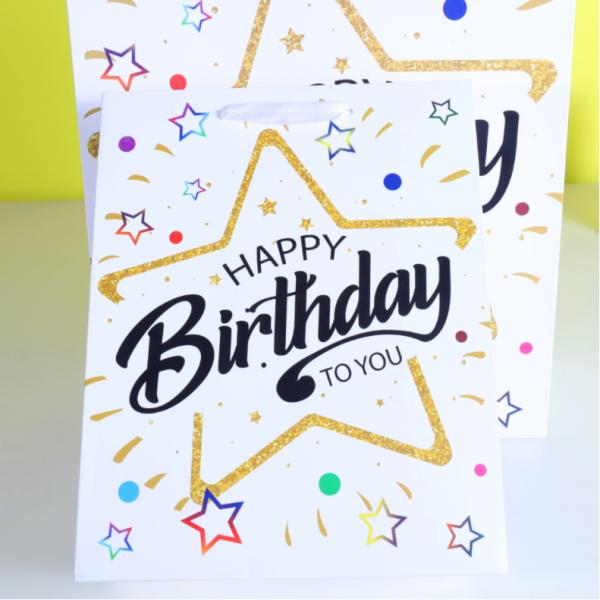 Fashion Exquisite Ivory Board Screen Printing Luxury Paper Gift Bag Shopping Boutique recyclable