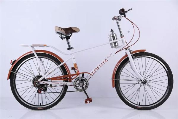 Carbon steel colorful 26 OL city bicicle for man  with Shimano thumb shifter 7 speed with bottle