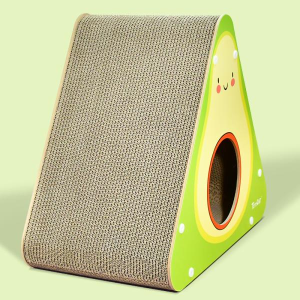 Foldable Avocado Shape Cat Scratcher Cardboard Cats Lounge House Kitten Scratching Post Durable Board Pads Protect Furniture