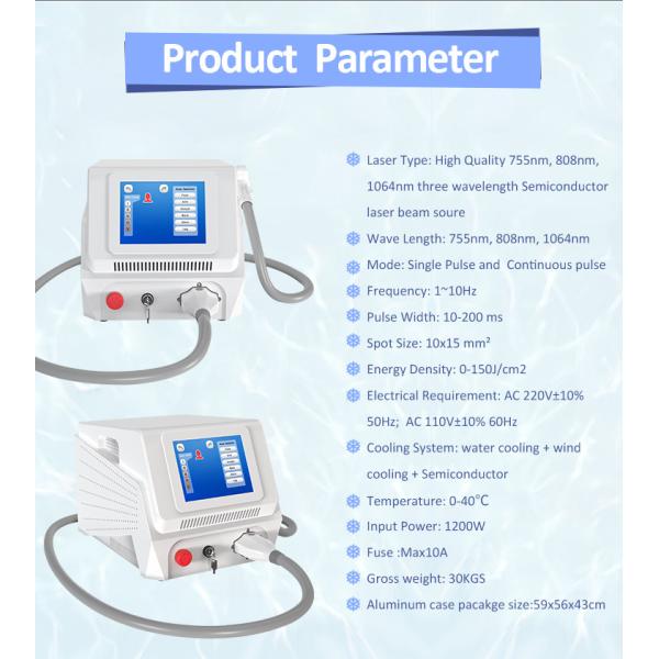 3 Wavelength Diode Laser Hair Removal Machine For Permanently Hair Removal