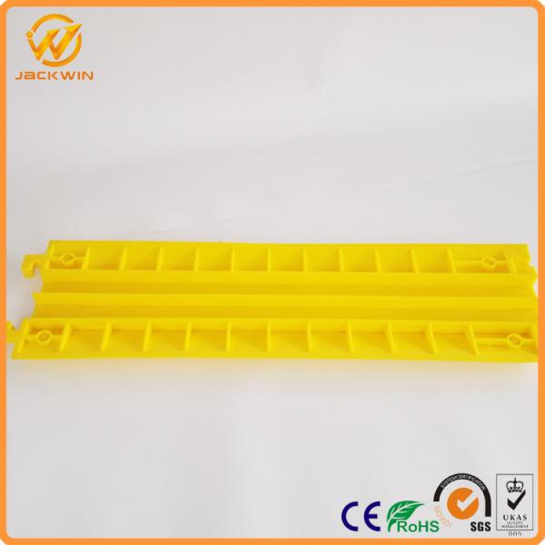 2 Ways Floor Cable Protector Ramp Light Duty Plastic Yellow Jacket Cord Cover