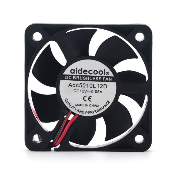 12V Brushless DC Axial Cooling Fan 50x50x10mm Black Flange Mount