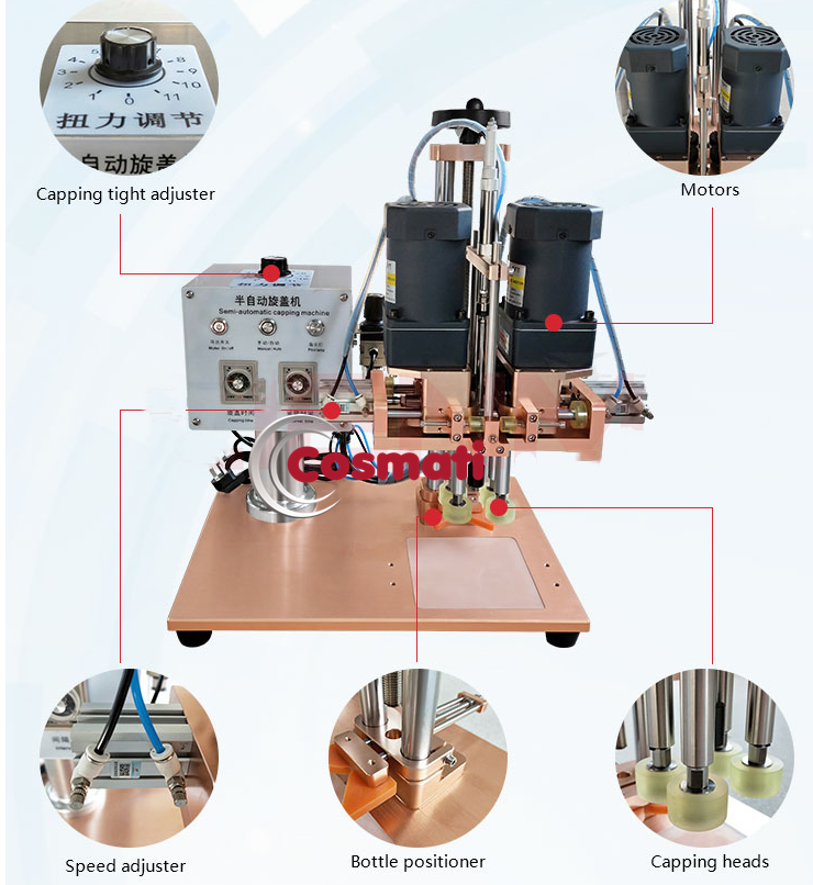 Handheld Plastic Bottle Capping Machine For Cosmetic Medical Bottle Caps