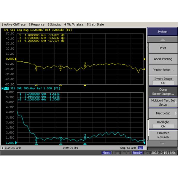 Diseño de antena Uwb Pcb para exteriores Antenna de panel plano 3700-4200MHz 18dBi N Conector 260x260x35mm
