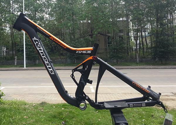 Mtb AM Mountain Bike Frame Black / Orange Color Smooth Welding 152mm Travel