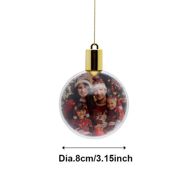 Sublimation Christmas Tree Hanging Ball With LED Custom Printing Christmas Ornaments