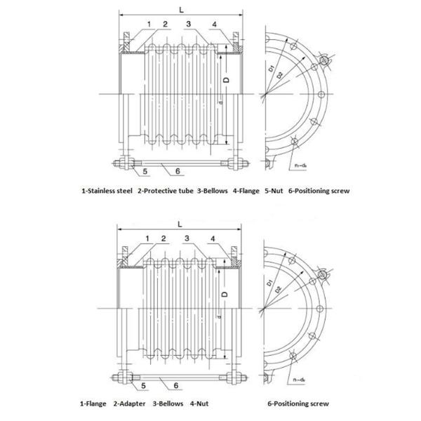 Flange Type Stainless Steel Bellows Expansion Joint Marine Pipe Fittings
