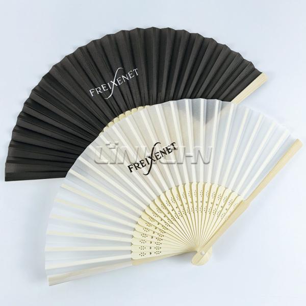 Custom Branded Portable Bamboo Folding Silk Dance Fan Promotional Custom Painted Logo Hand Fans for Chinese New Year Christmas