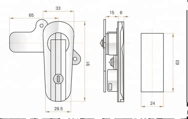 Zinc Alloy Plane Swing Handle Lock , Electrical Cabinet Door Latch Lock
