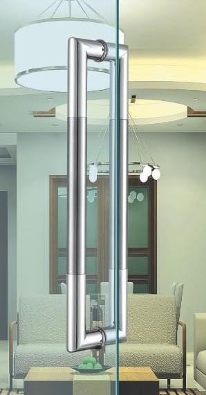 entry door handles set chrome Stainless Steel glass door  handle pull and push WL-1007