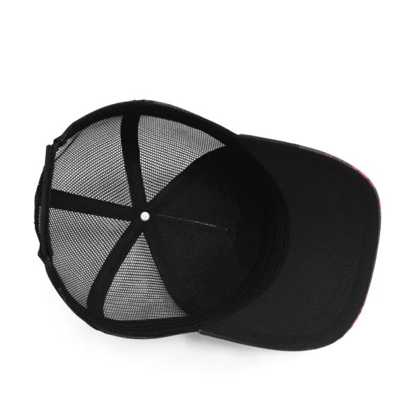 Outdoor Custom Printed Mesh Trucker Caps 5 Panel 12cm Height OEM