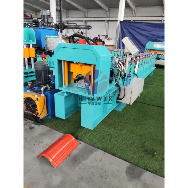 310mm Feeding Width 14 Row Molding PLC Control Metal Roof Ridge Cap Roll Forming Machine for Construction