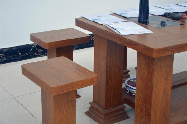 Wooden Grain Classic Aluminum Chair Eco Friendly  Waterpoof Furniture