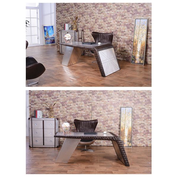Nidea #8301 Aviator Furniture Wing Desk Vintage Aluminium Industrial Design Mid-Century Aviation Office Table