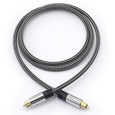 Cabo trançado de áudio óptico digital Toslink OD5.0 revestido de alumínio prateado para amplificador Soundbar 1,5M 3M 5M