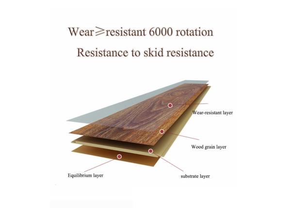 Crystal Surface HDF Laminate Flooring , Laminate Hardwood Flooring AC3 Walnut Density 810 Waxed