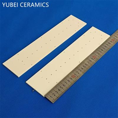 Light Yellow Alumina Ceramic Components Thin Ceramic Plates 3.85g/cm3 With Thread Hole
