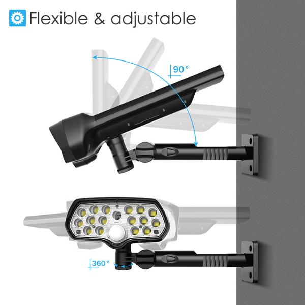 5000K  17PCS Led Commercial Solar Street Lights / Wall Mount Solar Spotlight