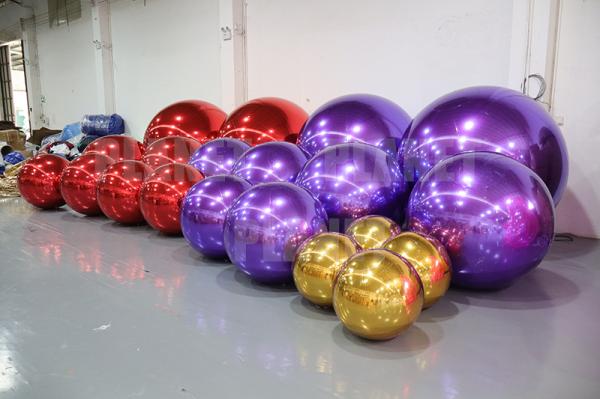 Wholesale Shiny Giant Durable PVC Purple Gold Silver Red Christmas Inflatable Disco Mirror Ball
