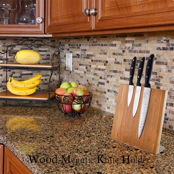 Деревянный магнитный ножевой держатель для деревянного кухонного ножа
