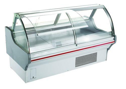 Levante o refrigerador de vidro acima curvado da exposição do refrigerador/carne da exposição do supermercado fino da porta