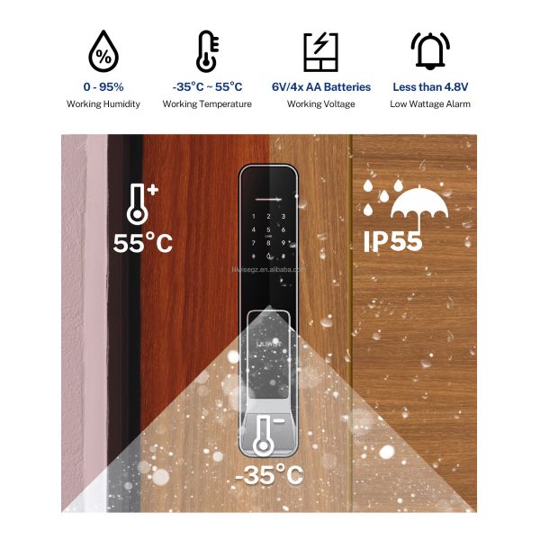 Liliwise New Design Fully-Automatic Lock Digital Electronic Fingerprint Lock Tuya APP TTlock Smart Door Lock