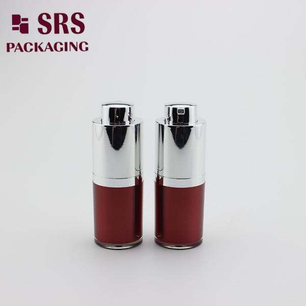 A020 airless bottle manufacturer 15ml painted red color acrylic screw up lids bottle