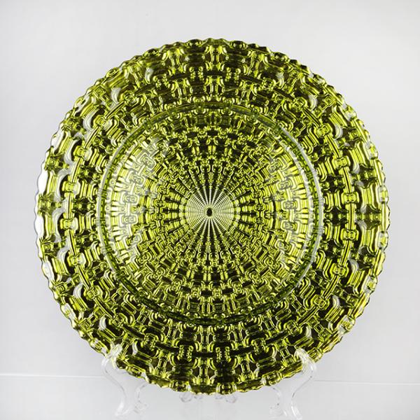 China High Quality Color Decoration Glass Charger Plate for Dinnerware