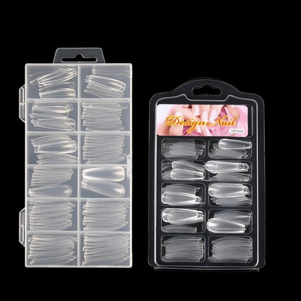 Certification MSDS incluse Ongles artificiels en plastique personnalisés Conseils d'ongles à couverture complète 100 pièces françaises courte C courbe Xl