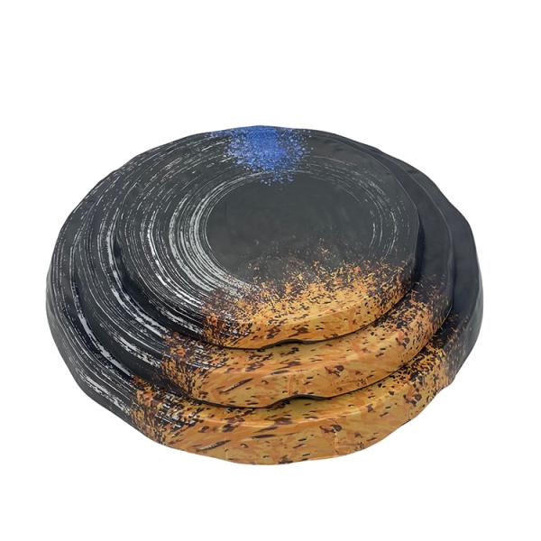 Round 12 Inch Melamine Picnic Plates Dinnerware Galaxy Pattern