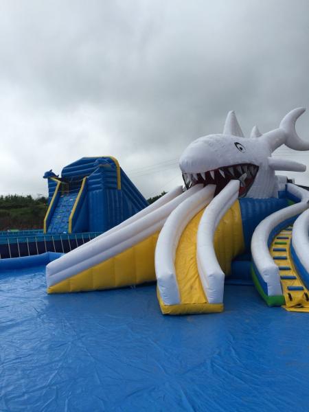 Blow Up Inflatable Aqua Park , Inflatable Backyard Water Park 20*18m Dimensional Stable