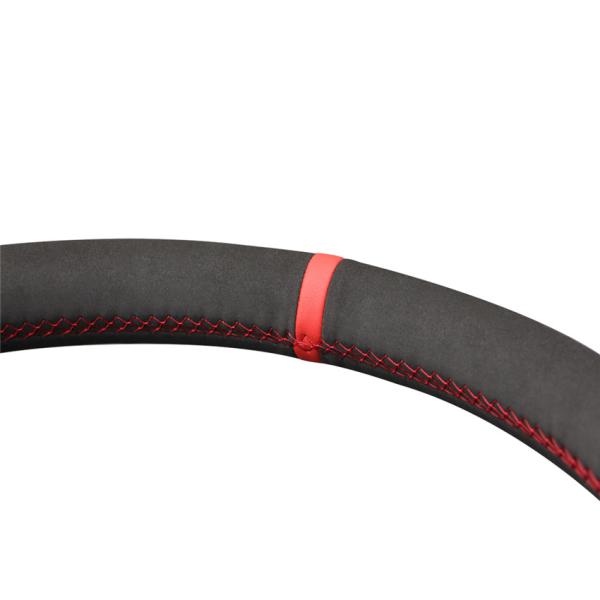 2006-2015 Leather Hand Sewing Black Suede Steering Wheel Cover for Suzuki Grand Vitara