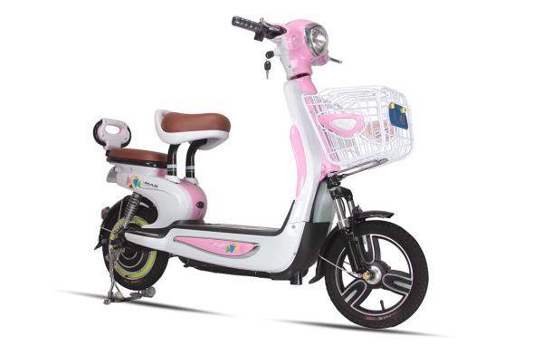 Pedal Assist Electric Bike Pink Beach Cruiser Motorized Bike For Two Passengers