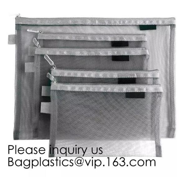 lack Mesh Makeup Bag See Through Zipper Pouch Travel Cosmetic and Toiletries Organizer Bags Pack, bagease, bagplastics
