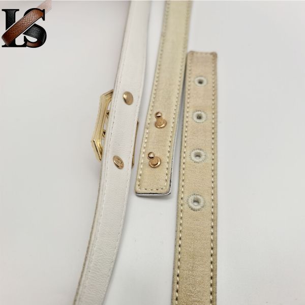 Wholesale Fashion Ladies Fabric-Covered Waist Belt With Embroidered Eyelets And Rivet Studs