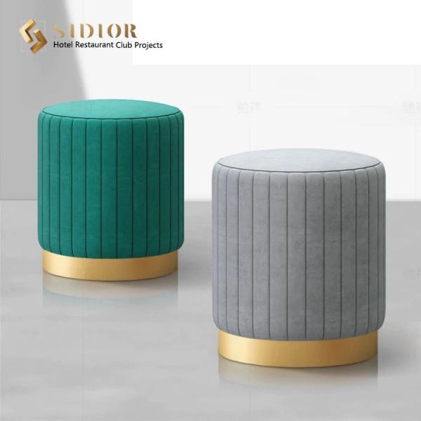 Stool,Ottoman chair, stainless steel, PU leather, fabric upholstery, restaurant,club, hotel, home, McDonald small stool