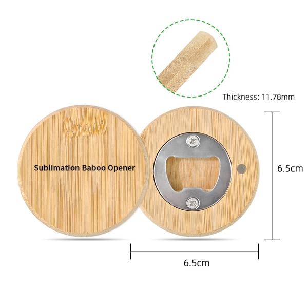 Bouteille à bière en bois à sublimation ronde en blanc avec magnétique