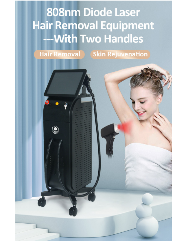 Triple Wavelength Diode Laser Hair Removal Machine Double Handle