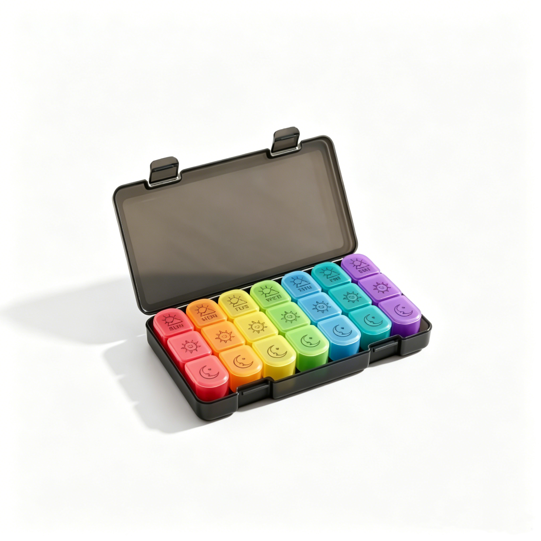 Pill Container Organizer 3 Times Day 7 Days Plastic Portable 21 Compartments