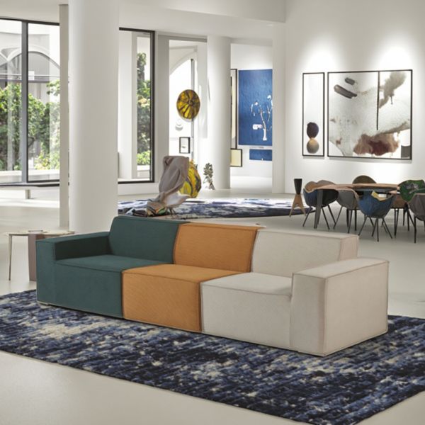 Multi-Functional Customized Couch Fabric Sets Comfortable Compressed Sofa with Sponge Filling Convertible for Living Room Use
